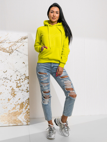 Дамски суичър кенгуру в цвят лайм Bolf W02A1