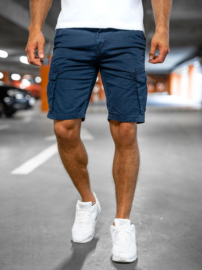 Тъмносини къси мъжки карго панталони Bolf YF2222