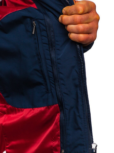 Мъжко зимно елегантно яке тъмносиньо Bolf 1976