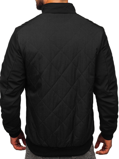 Черно капитонирано мъжко преходно яке Bolf 84M3022