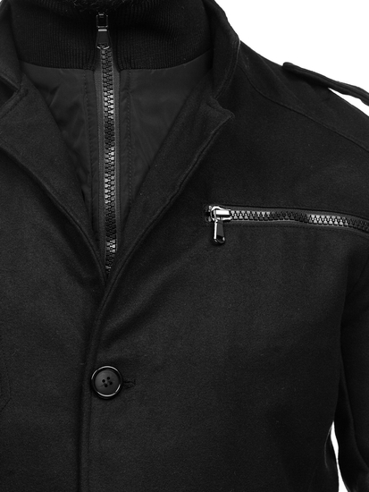 Мъжко палто черно Bolf 8856