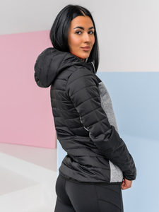 Черно преходно спортно дамско яке Bolf KSW4006