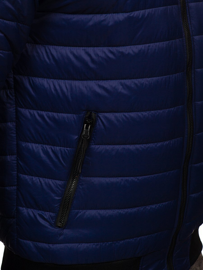 Тъмносиньо мъжко преходно яке капитонирано тип бомбър Bolf MY-02