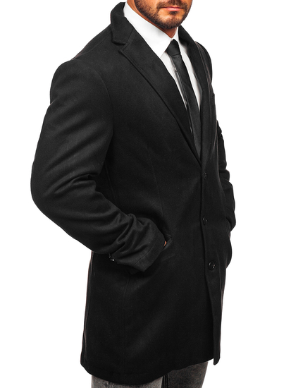 Мъжко зимно палто черно Bolf 1047