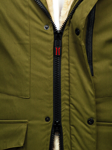 Kаки мъжко яке зимно парка Bolf 22M37