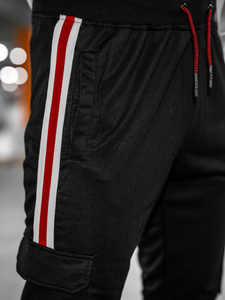 Черно мъжко карго долнище тип джогър Bolf YLB88018A