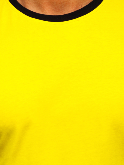 Жълта мъжка памучна тениска Bolf 0004