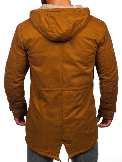 Мъжка памучна зимна парка в цвят камел Bolf EX838A