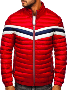 Червено капитонирано преходно мъжко спортно яке Bolf 6574
