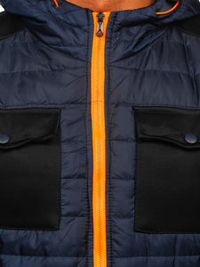 Тъмносиньо мъжко спортно преходно яке Bolf M10003