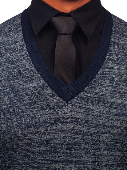 Мъжки пуловер без ръкави тъмносин Bolf 8131