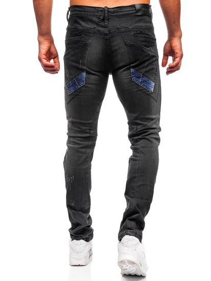 Черен мъжки дънков панталон slim fit Bolf MP0025N