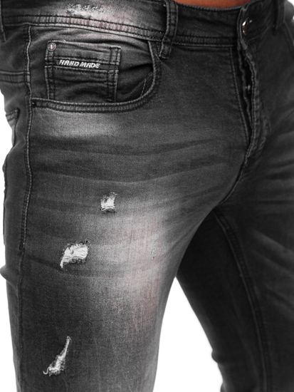 Черни  панталони дънкови мъжки тип regular fit Bolf MP010N