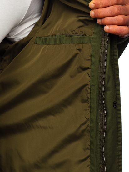 Мъжко преходно яке тип парка зелено Bolf 5391