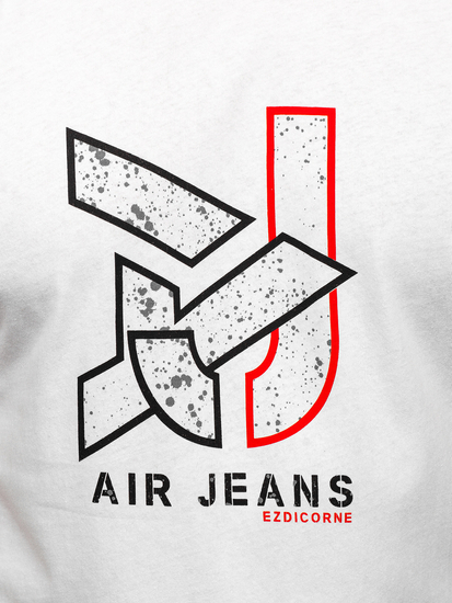 Бяла мъжка памучна тениска Bolf 14769