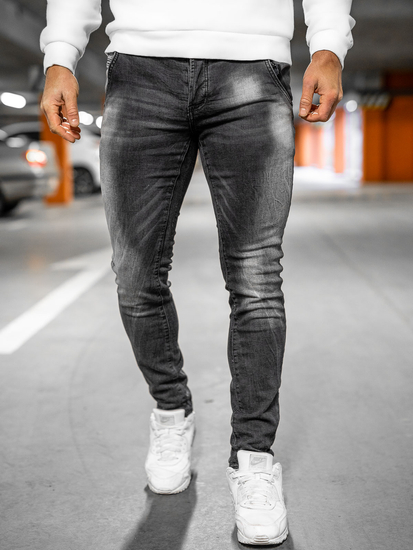 Черни панталони дънкови мъжки тип regular fit Bolf MP004N