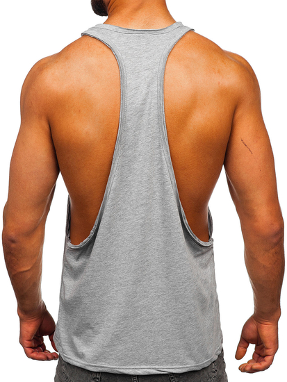 Тениска tank top мъжка без принт сив Bolf 1245