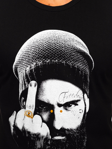 Черен мъжка тениска tank top с принт Bolf 14812