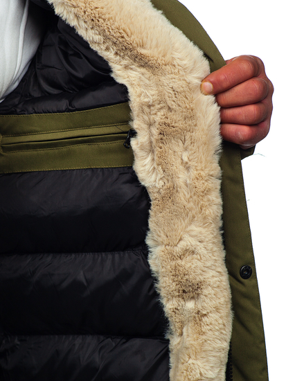 Kаки мъжко яке зимно парка Bolf 22M37