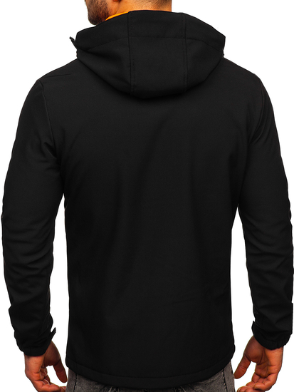 Черно-оранжево мъжко преходно яке softshell Bolf HH017