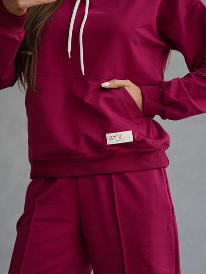 Дамски двуцветен спортен комплект бордо Bolf 82162