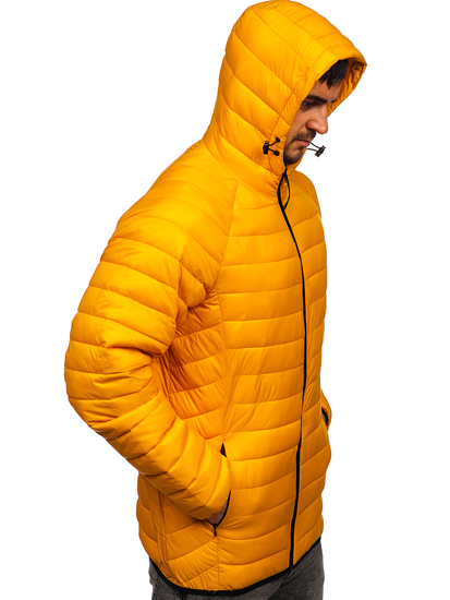 Жълто мъжко капитонирано преходно яке Bolf 13021