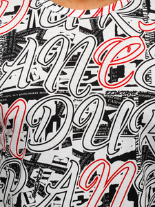 Бяла мъжка тениска с принт Bolf 14906