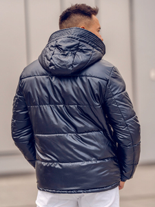 Тъмносиньо капитонирано зимно мъжко спортно яке Bolf EX2125A