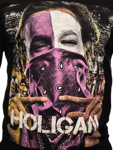 Черна мъжка блуза с дълъг ръкав и принт Bolf 146749