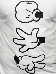 Бяла мъжка тениска с принт Bolf KS1997