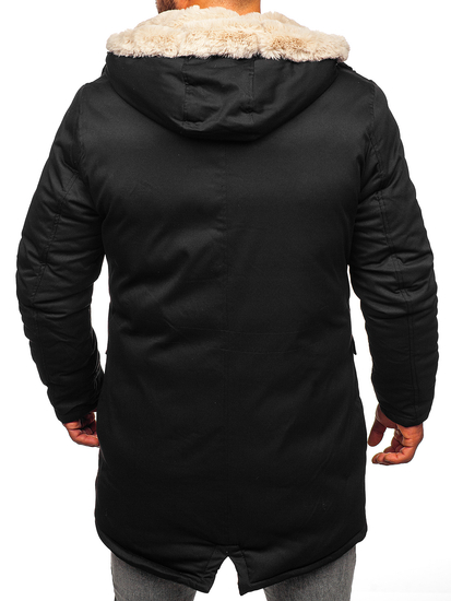 Черно мъжко яке зимно парка Bolf 22M37