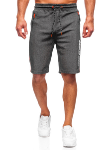 Къси мъжки спортни панталони в черно и оранжево Bolf Q3884