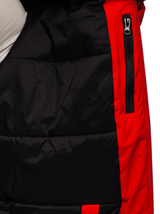 Червено мъжко зимно спортно яке Bolf HH011