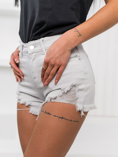 Дамски сиви дънкови шорти Bolf A63A