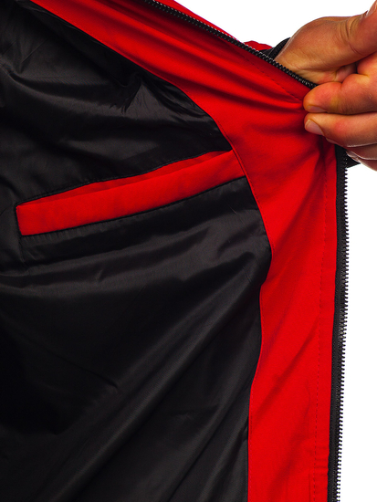 Червено капитонирано мъжко зимно яке Bolf 5M3125