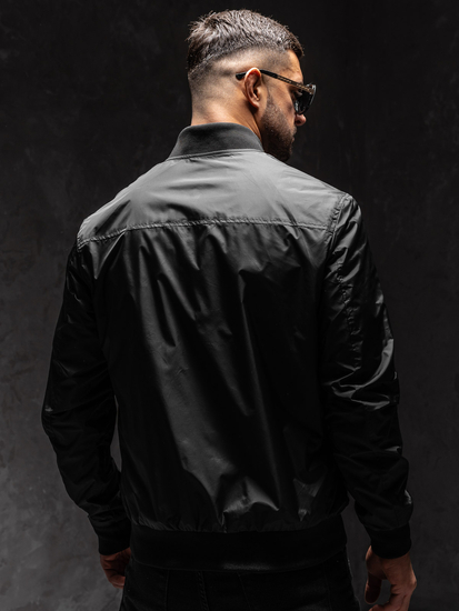 Черно демисезонно мъжко бомбър яке Bolf 7116A1