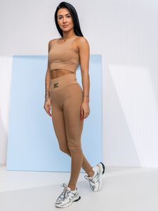 Бежов спортен дамски комплект от две части Fashion Bolf 022