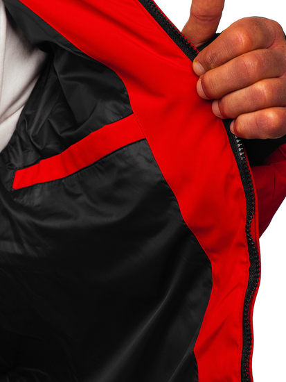 Червено капитонирано мъжко зимно яке Bolf 5M756