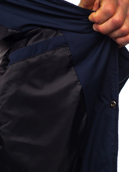 Тъмносиньо мъжко капитонирано бейзболно преходно яке тип бомбър Bolf 84M3020