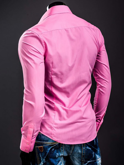 Коралoва елегантна мъжка риза с дълъг ръкав Bolf 1703A