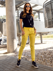 Жълто дамско спортно долнище Bolf CK-01-28B