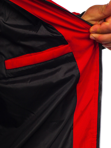 Червено капитонирано мъжко зимно яке Bolf 5M3125