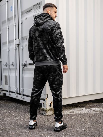 Черен мъжки плюшен анцуг Bolf 3B113A2