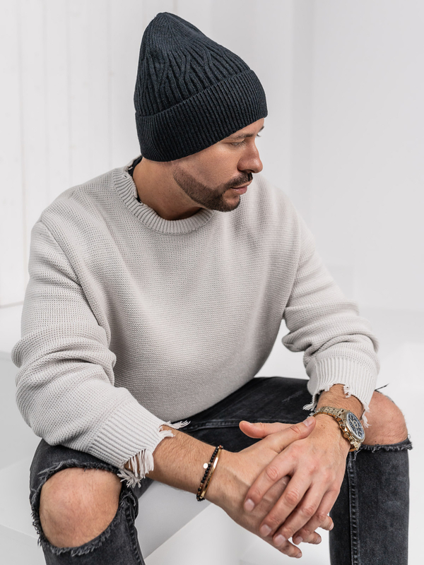 Черна мъжка зимна шапка Bolf 387070