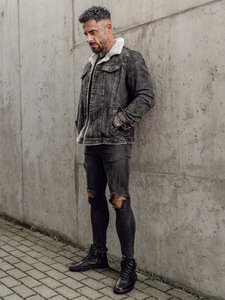 Мъжко дънково яке графитено Bolf 1109