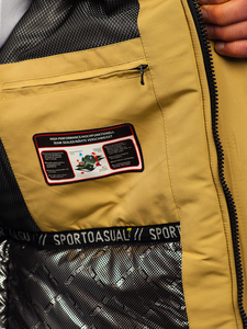 Бежово мъжко зимно яке с качулка Bolf 22M322