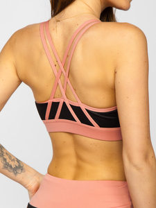 Черен и розов дамски спортен комплект от две части Bolf XL011A1