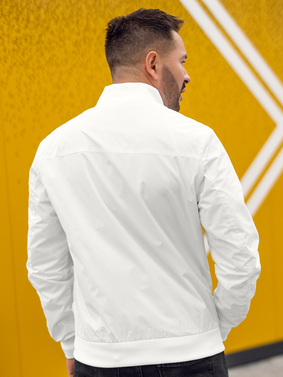 Бяло мъжко преходно яке бомбър Bolf 7116A