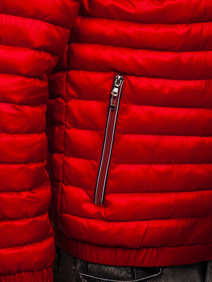 Червено капитонирано преходно мъжко спортно яке Bolf 6574