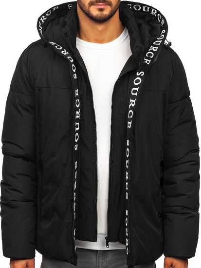 Черно мъжко зимно яке Bolf 22M330